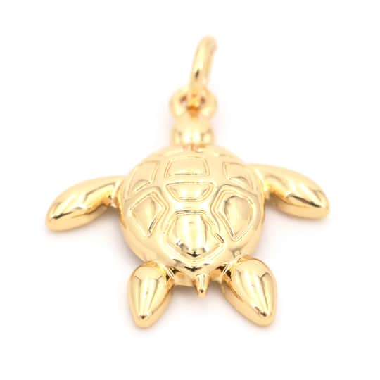 12 Pack: 14K Gold Plated Turtle Charm by Bead Landing™
